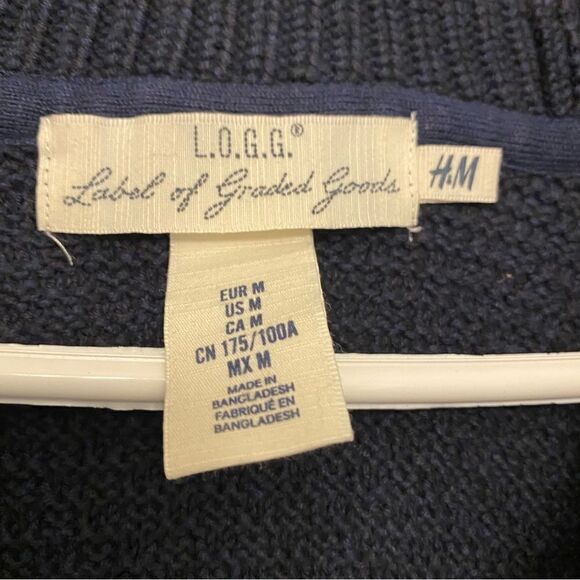 H&M Cotton toggle long Cardigan shawl chunky grandpa fisherman sailor sweater M - Picture 6 of 10